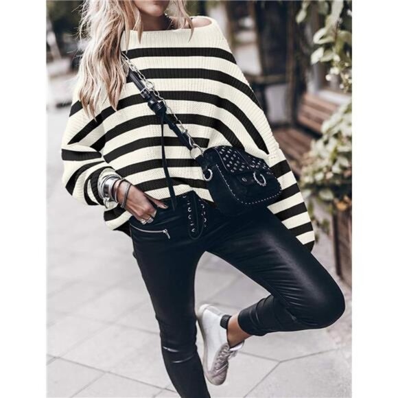 Womens Oversized Sweaters Loose Solid Casual Long Sleeve Mock Neck - Picture 3 of 4